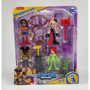 Imaginext DC Super Friends Figure Set – 4 Figures - 4 Accessories